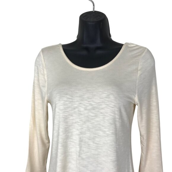 Anthropologie Dolan Cream 3/4 Sleeve Low Back Very Soft Top Size S - Picture 3 of 7
